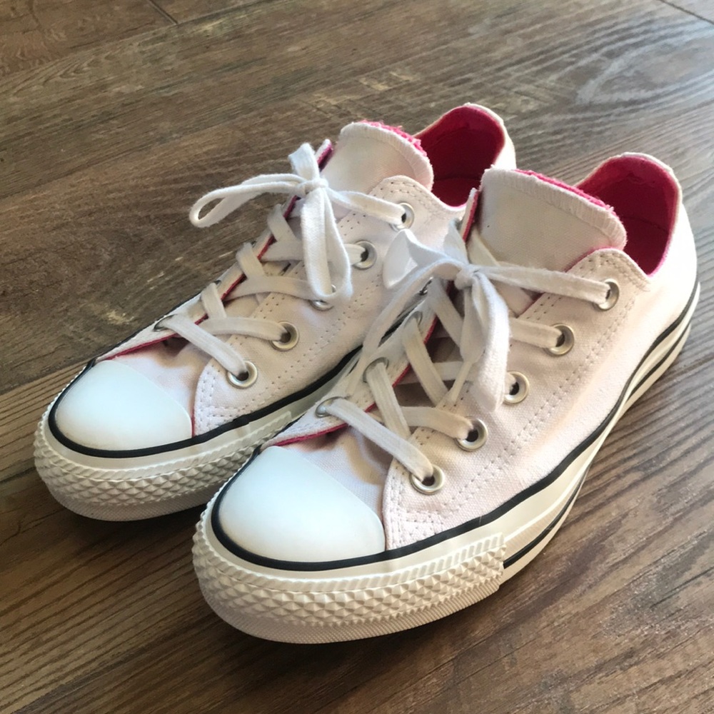 White and Pink Converse